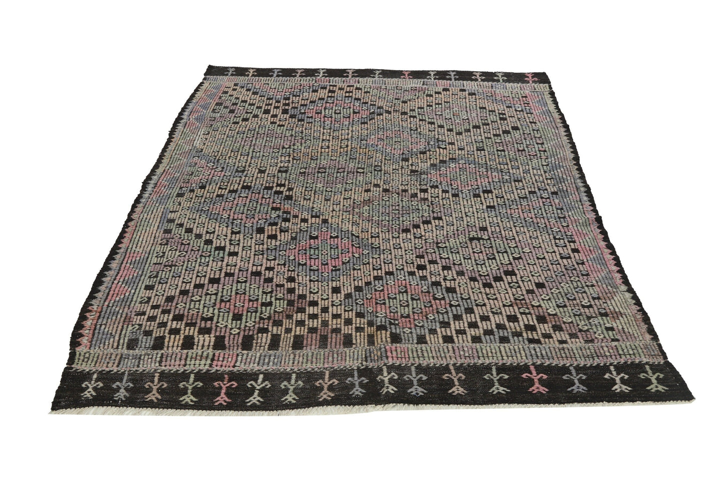 5x7 Rustic Kilim Rug, Modern Kilim Rug, Wool Kilim Rug, Handmade Kilim Rug, Turkish Vintage Kilim, Contemporary Decor, Area Kilim Rug, 8193