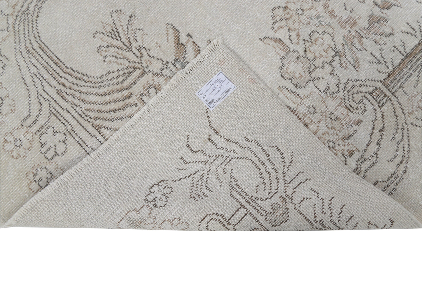 6x10 Vintage rug, Turkish rug İvory, Oushak Rug Neutral rug ,Floral rug ,Farmhouse decor, Living room rug, Faded rug, Anatolia rug ,7077