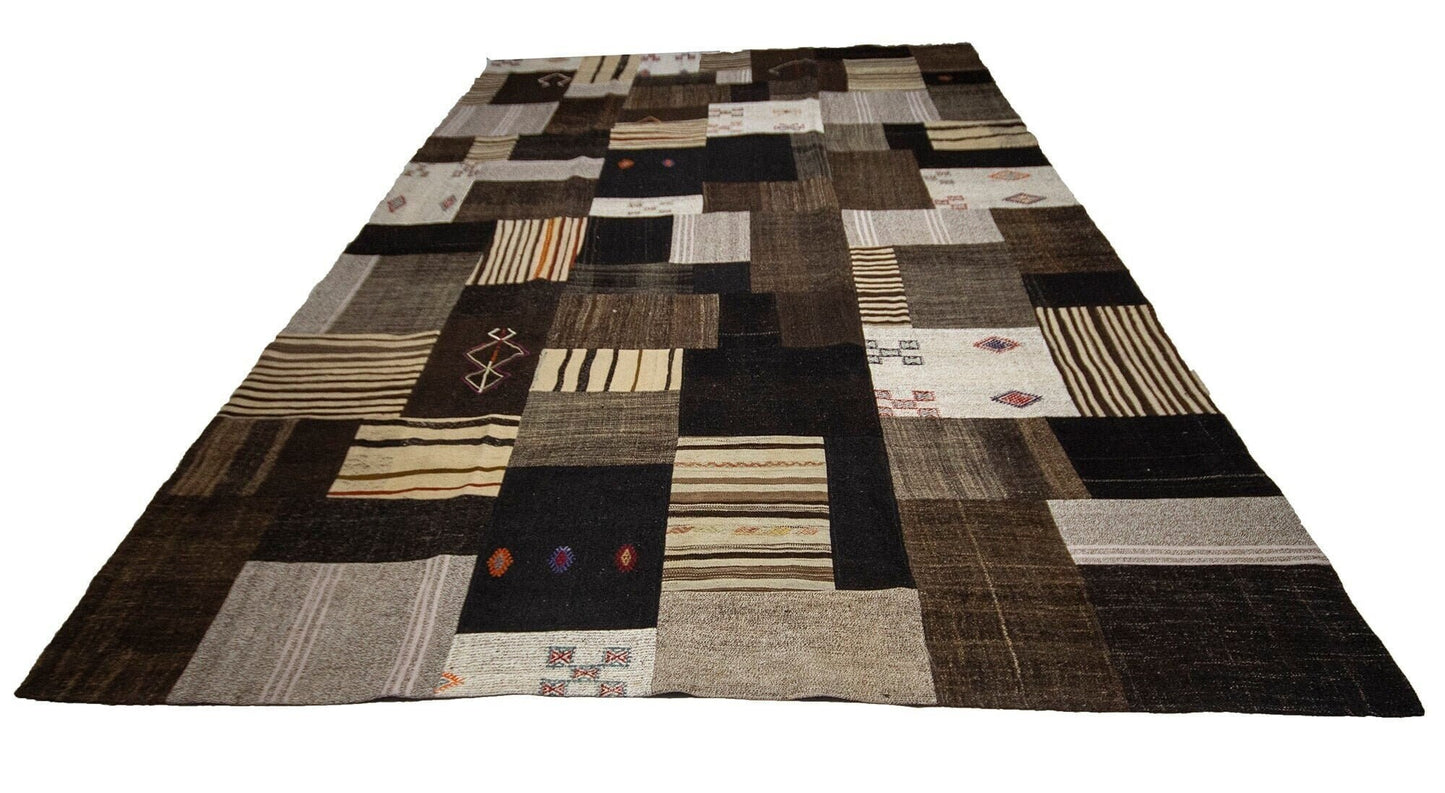 Kilim Rug, Turkish Vintage Kilim Rug, Area Large Kilim Rug, Kilim rug 10x13, Minimalist Kilim rug, Contemporary, Living room rug, 222