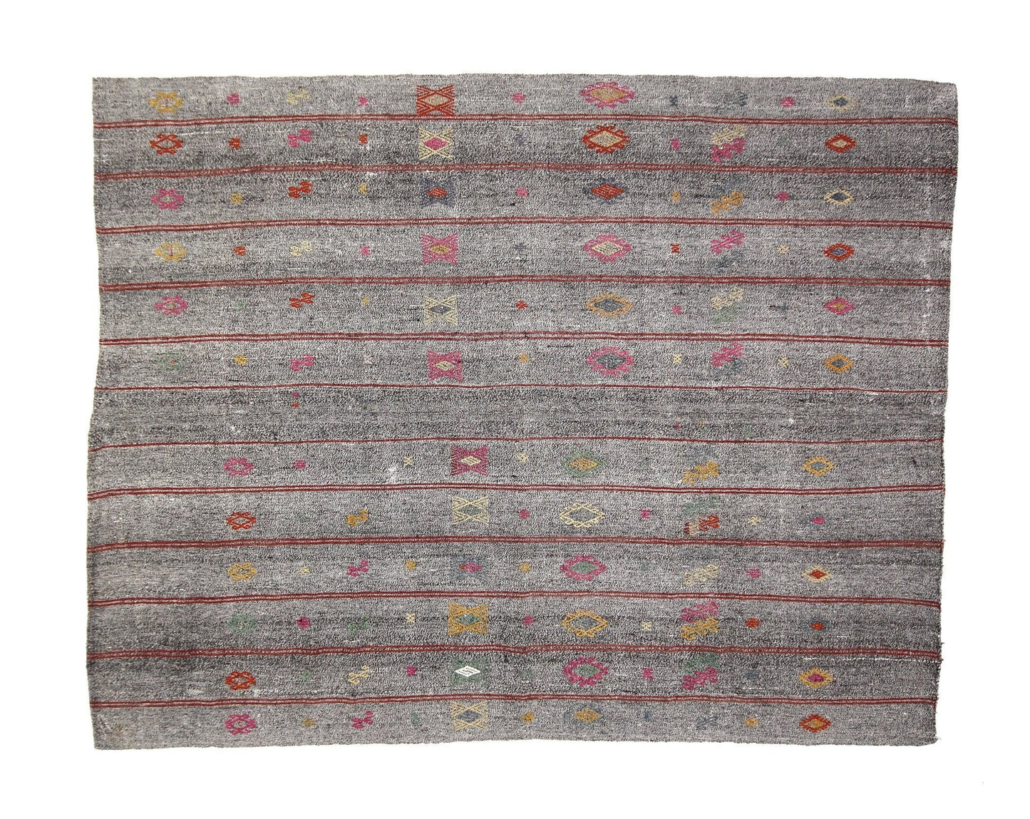 Vintage Turkish Kilim Rug, Gray Rug, Goat Hair Rug, Kilim Rug 6x8, Rug Kilim, Area Kilim Rug, Handmade Kilim Rug, Contemporary Decor, 5558