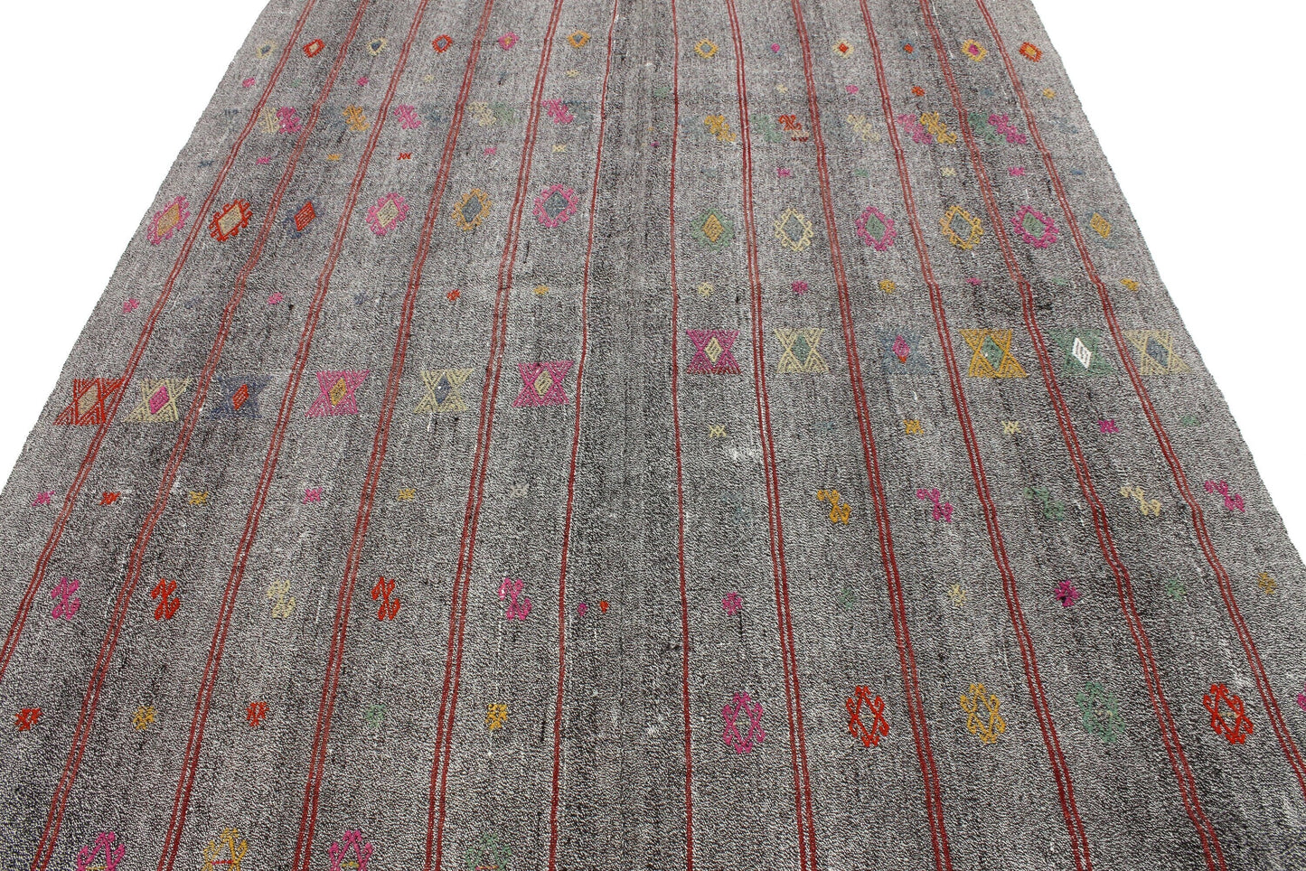 Vintage Turkish Kilim Rug, Gray Rug, Goat Hair Rug, Kilim Rug 6x8, Rug Kilim, Area Kilim Rug, Handmade Kilim Rug, Contemporary Decor, 5558