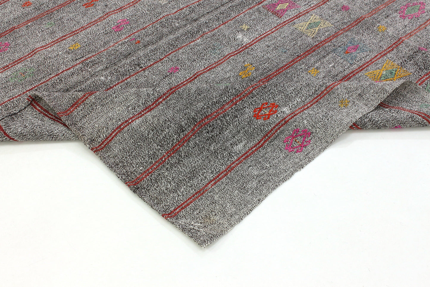 Vintage Turkish Kilim Rug, Gray Rug, Goat Hair Rug, Kilim Rug 6x8, Rug Kilim, Area Kilim Rug, Handmade Kilim Rug, Contemporary Decor, 5558