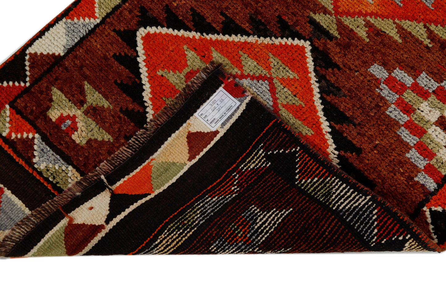 Long Aztec Runner rug, 3x13 Runner rug, Turkish Oushak Vintage Runner, Boho decor ,Hallway runner ,One of a kind ,Shabby Chic ,7189