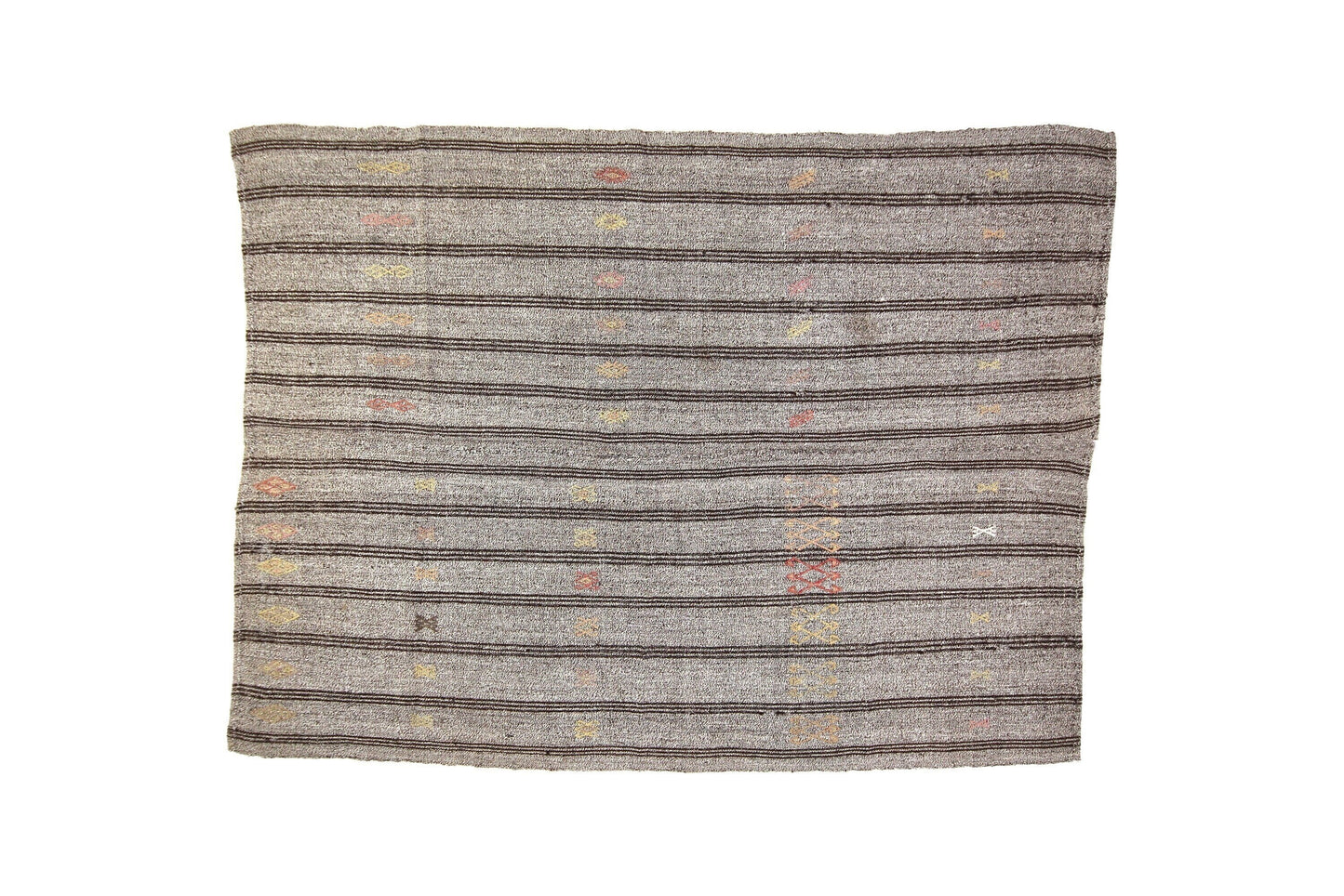 Kilim Rug 6x8, Gray Black Rug, Handmade Kilim Rug, Goat Hair Rug, Area Kilim Rug, Turkish Kilim Rug, Vintage Kilim Rug, Rug Kilim, 4736