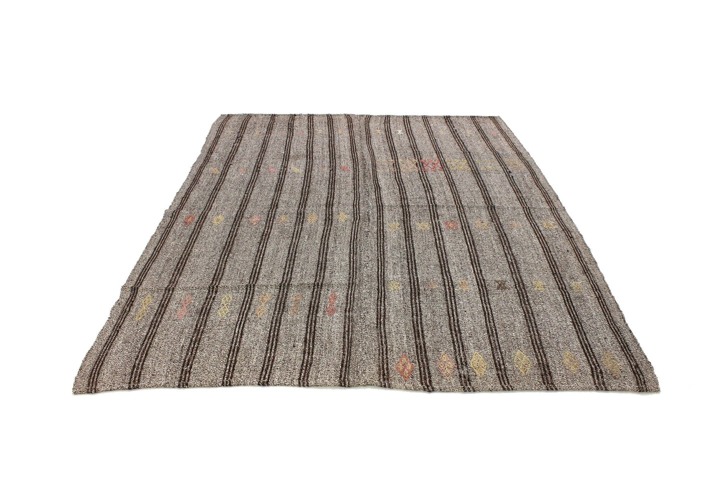 Kilim Rug 6x8, Gray Black Rug, Handmade Kilim Rug, Goat Hair Rug, Area Kilim Rug, Turkish Kilim Rug, Vintage Kilim Rug, Rug Kilim, 4736
