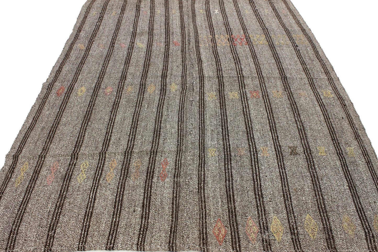 Kilim Rug 6x8, Gray Black Rug, Handmade Kilim Rug, Goat Hair Rug, Area Kilim Rug, Turkish Kilim Rug, Vintage Kilim Rug, Rug Kilim, 4736
