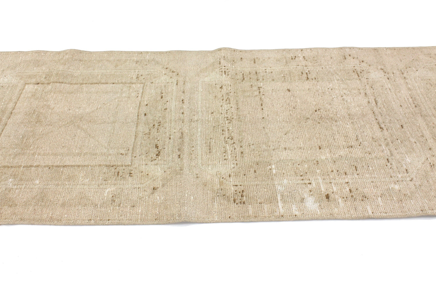 Plain Beige Carpet Runner Rug, Oushak Vintage Turkish Runner 3x11,Turkish Rug Runner,Farmhouse Decor,Hallway,5863