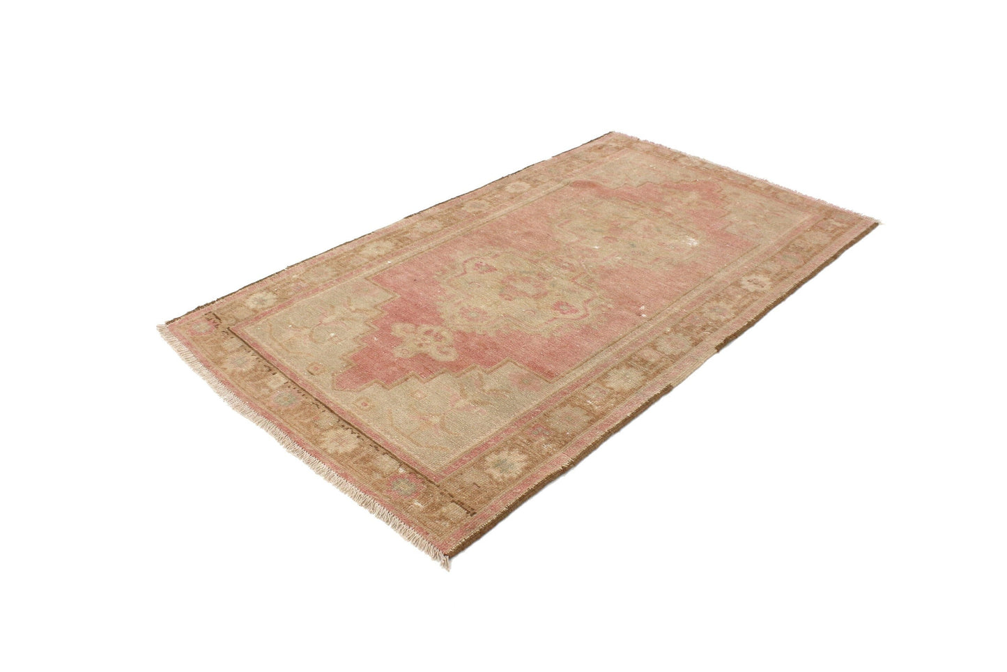 3x6 Rug, Pink Oushak Rug, Vintage Rug, Turkish Rug , Bohemian Decor, Carpet Rug, Nursery rug, Eclectic decor ,Wool Rug, 6186