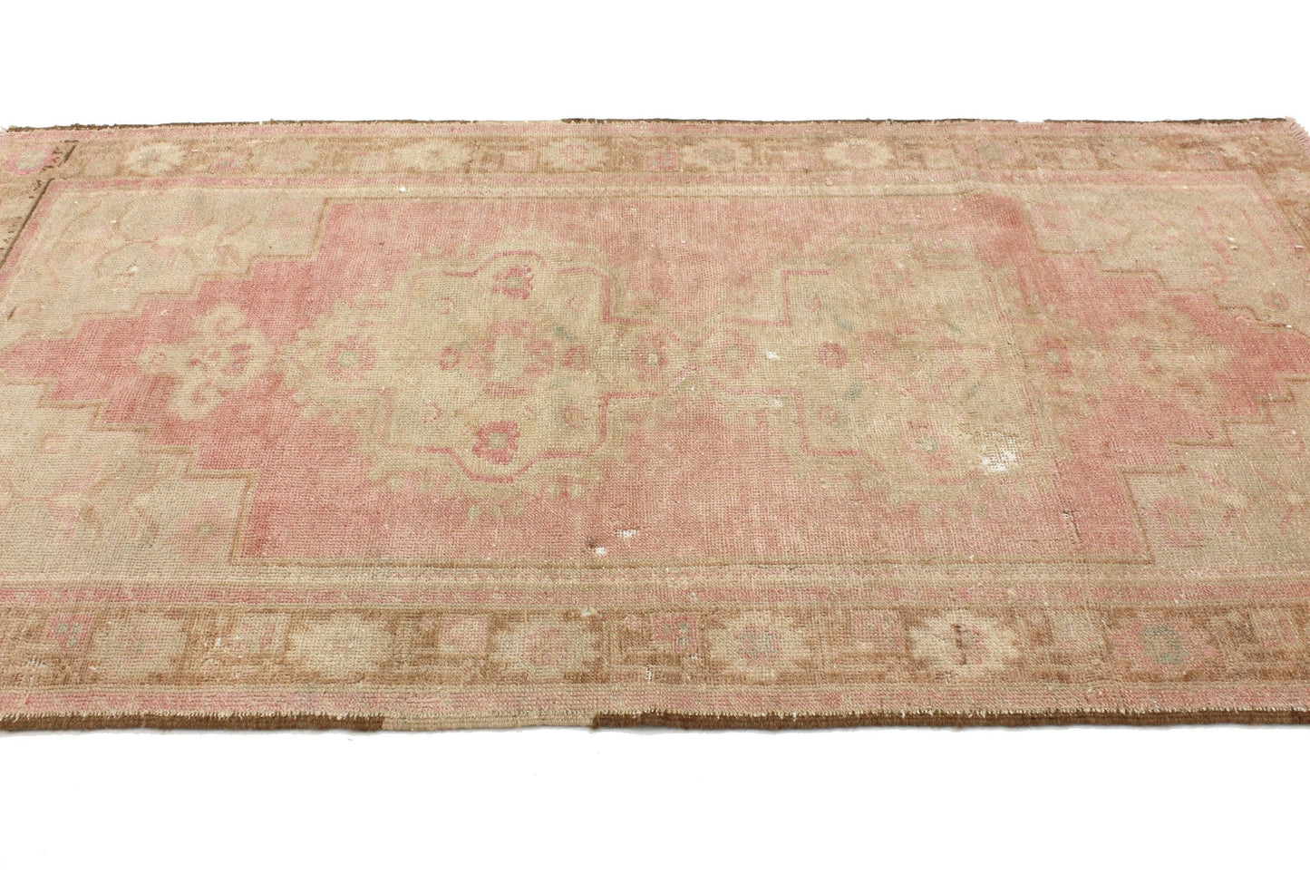3x6 Rug, Pink Oushak Rug, Vintage Rug, Turkish Rug , Bohemian Decor, Carpet Rug, Nursery rug, Eclectic decor ,Wool Rug, 6186
