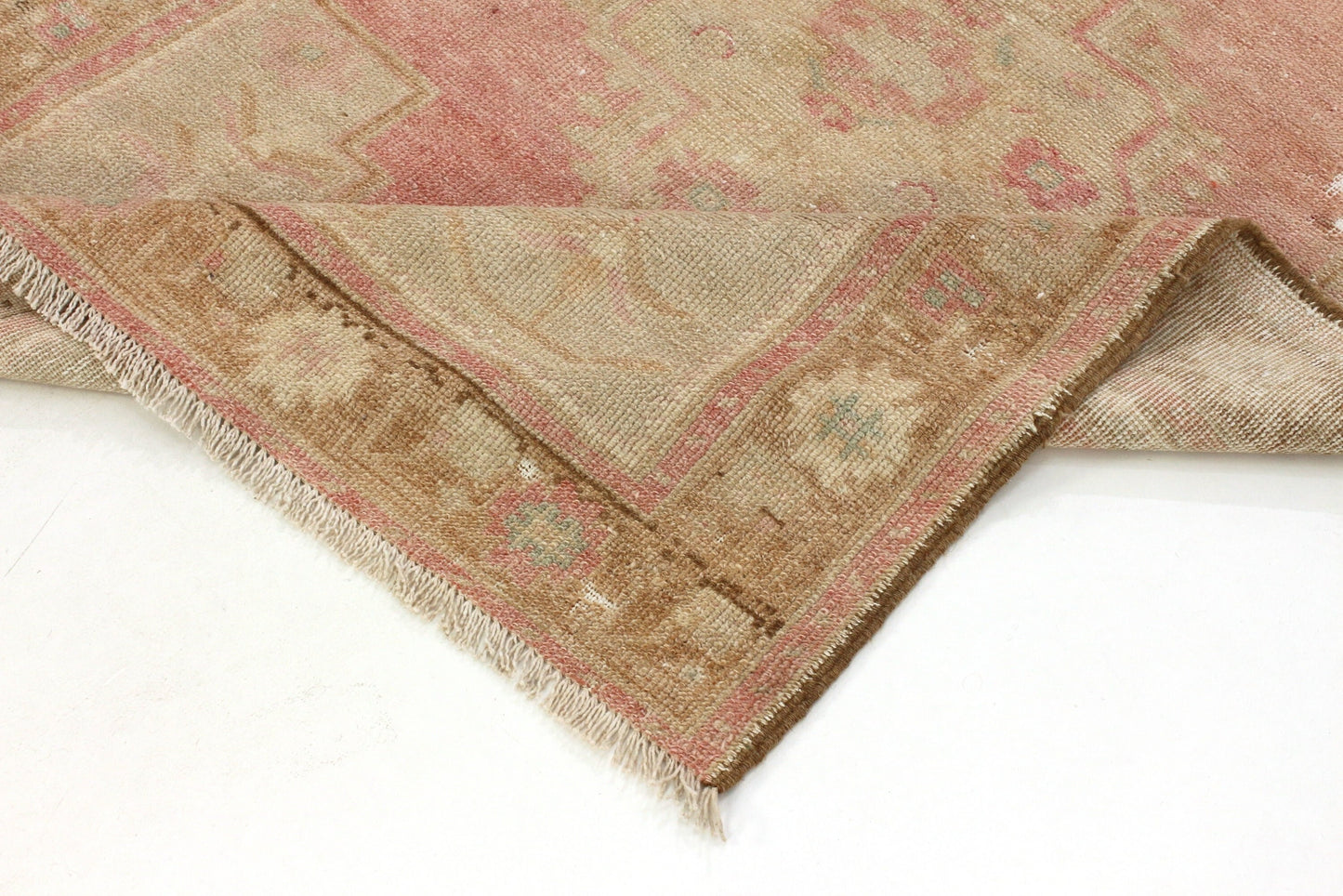 3x6 Rug, Pink Oushak Rug, Vintage Rug, Turkish Rug , Bohemian Decor, Carpet Rug, Nursery rug, Eclectic decor ,Wool Rug, 6186