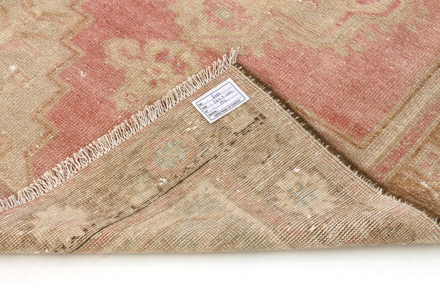 3x6 Rug, Pink Oushak Rug, Vintage Rug, Turkish Rug , Bohemian Decor, Carpet Rug, Nursery rug, Eclectic decor ,Wool Rug, 6186
