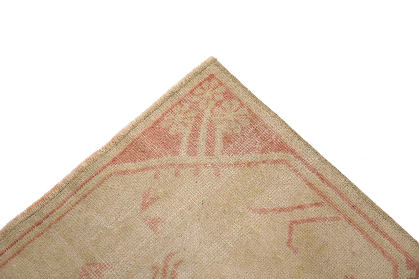 Small Oushak Rug, Vintage Rug Beige, Turkish Rug Wool ,Mini Rug, Bath mat, Handmade Rug, Contemporary, 4114