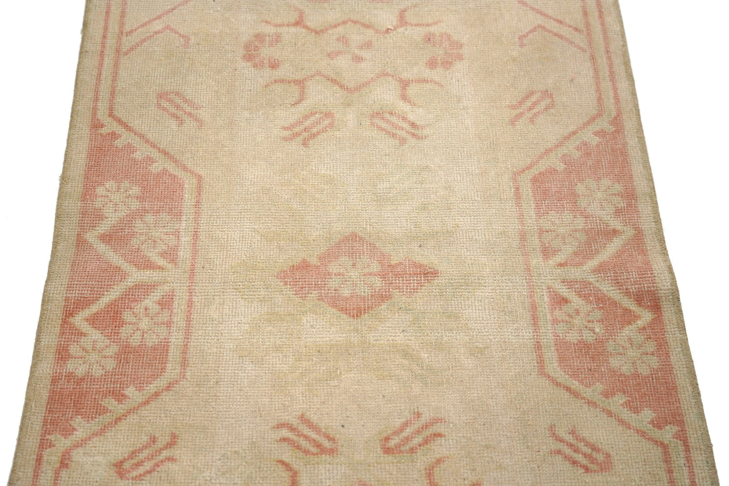 Small Oushak Rug, Vintage Rug Beige, Turkish Rug Wool ,Mini Rug, Bath mat, Handmade Rug, Contemporary, 4114