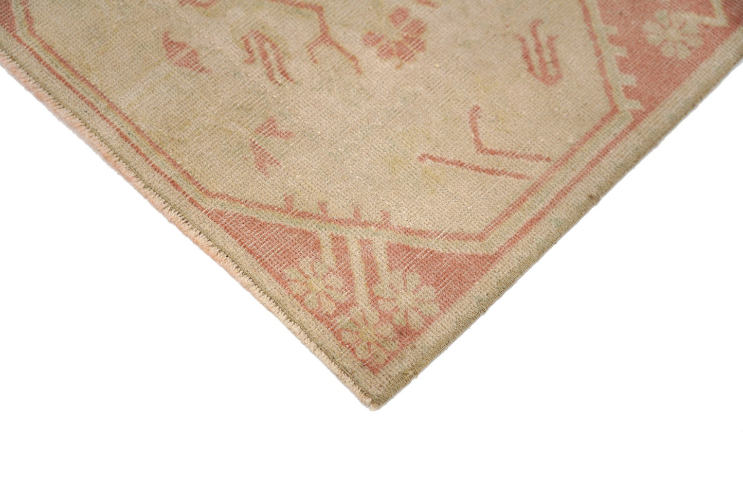 Small Oushak Rug, Vintage Rug Beige, Turkish Rug Wool ,Mini Rug, Bath mat, Handmade Rug, Contemporary, 4114