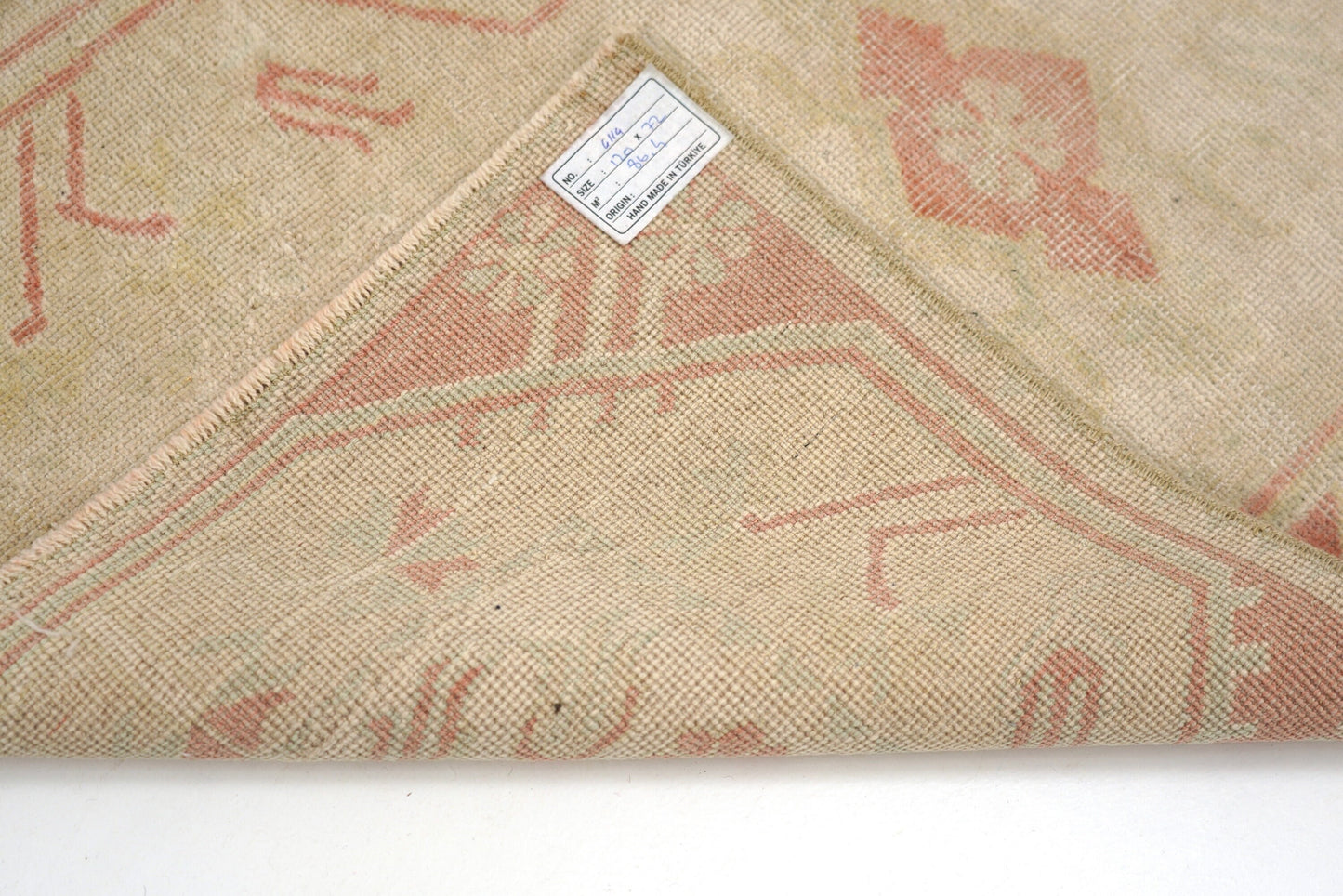 Small Oushak Rug, Vintage Rug Beige, Turkish Rug Wool ,Mini Rug, Bath mat, Handmade Rug, Contemporary, 4114