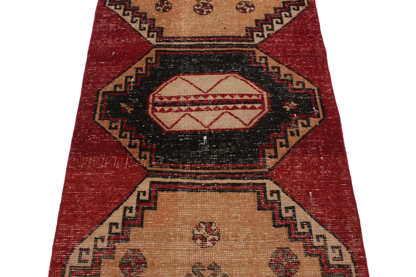 Rug Runner Red, 3x13 ,Turkish Runner Rug ,Vintage Runner Oushak, Turkish Carpet Runner, Corridor Rug ,Runner Rug, Kitchen rug, 4791