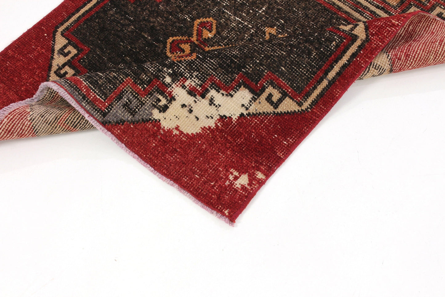 Rug Runner Red, 3x13 ,Turkish Runner Rug ,Vintage Runner Oushak, Turkish Carpet Runner, Corridor Rug ,Runner Rug, Kitchen rug, 4791
