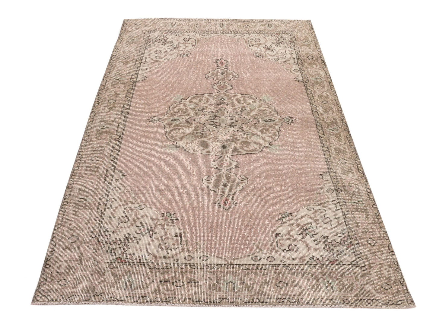 Handmade Turkish Rug, Bedroom rug, Wool rug, Area rug, Oushak rug, Vintage rug, Carpet rug, Boho rug, 4x6 Rug, Faded rug, Anatolia rug, 9592