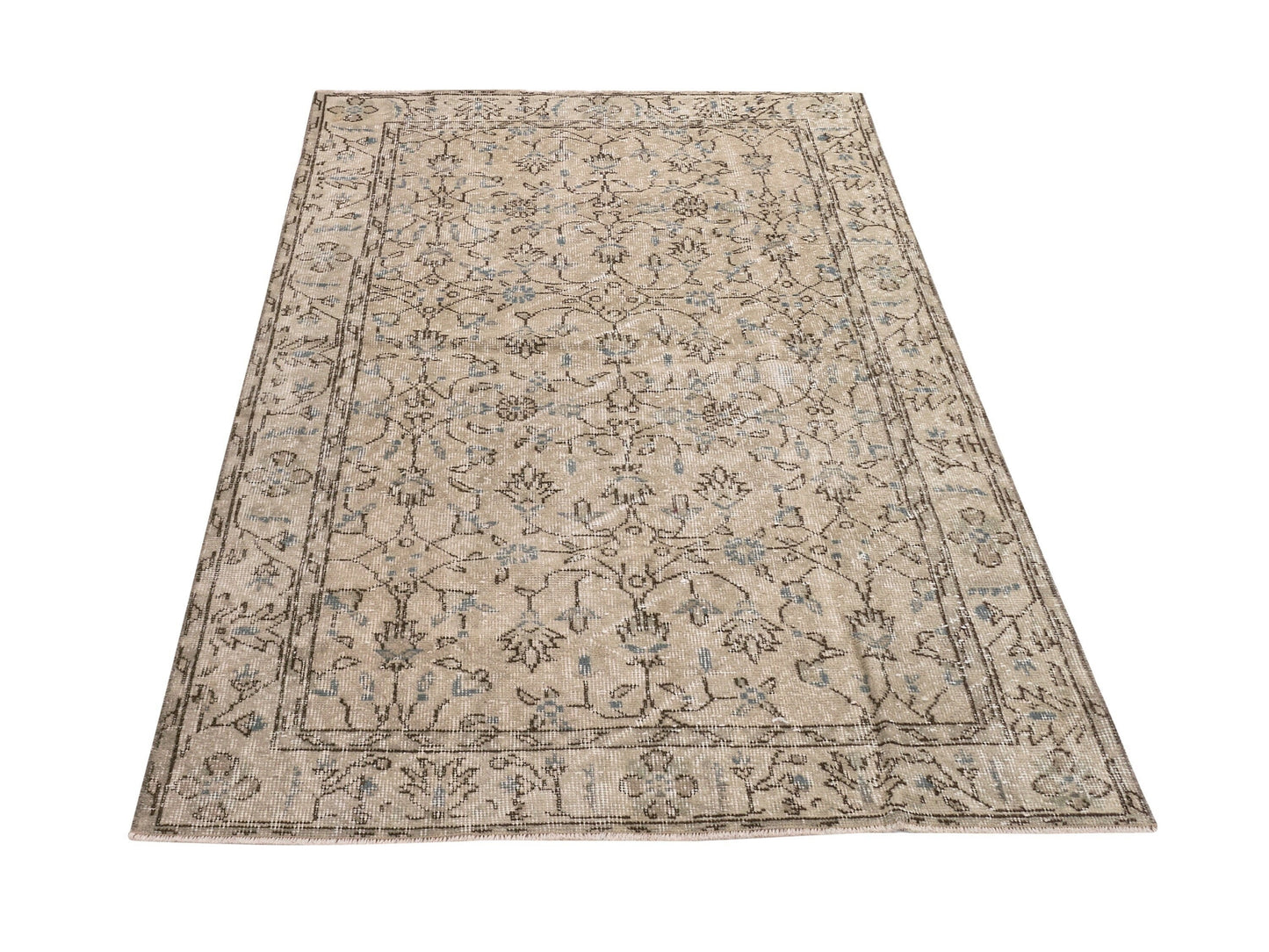 Organic Vintage Rug ,Anatolia Oushak Rug ,Area Rug ,Rug 4x7, Turkish Rug ,Handmade Rug ,Faded Rug ,Neutral Rug, Carpet rug, 9611
