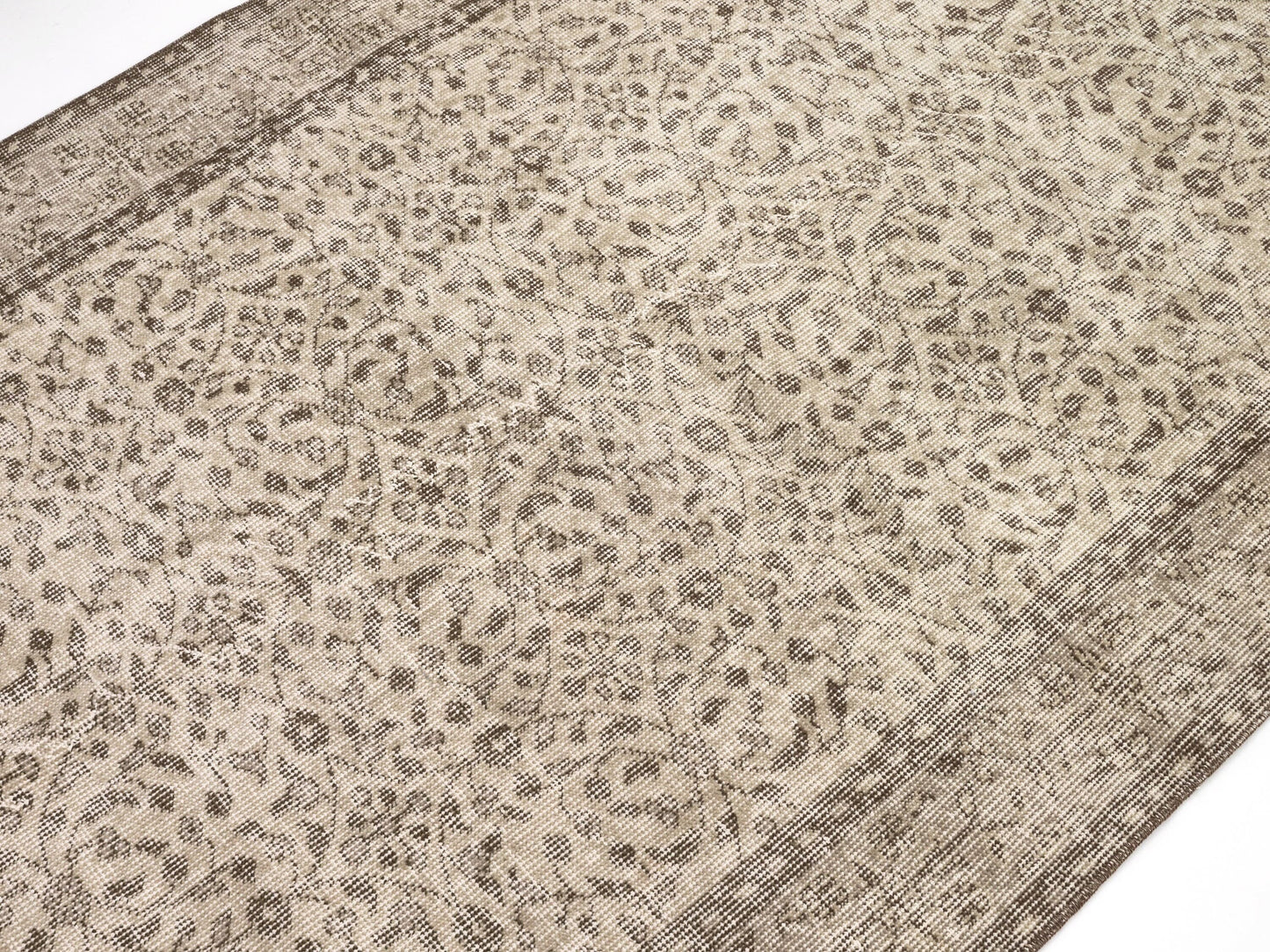 4x7 Beige Anatolia Oushak Rug, Neutral Turkish rug, Vintage Area Carpet rug, Handmade Wool Floral rug, Bedroom rug, Farmhouse decor, 9660