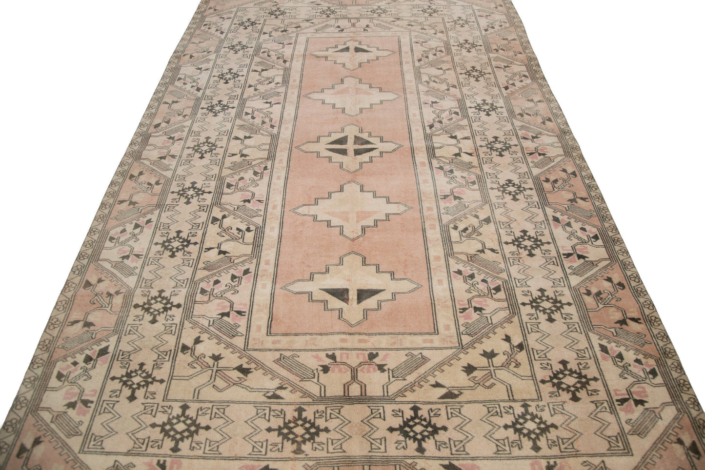 Faded Oushak rug, Turkish rug, Vintage rug 6x10, Geometric rug, Handmade Turkey rug, One of a kind rug ,Neutral Turkish rug, 7841