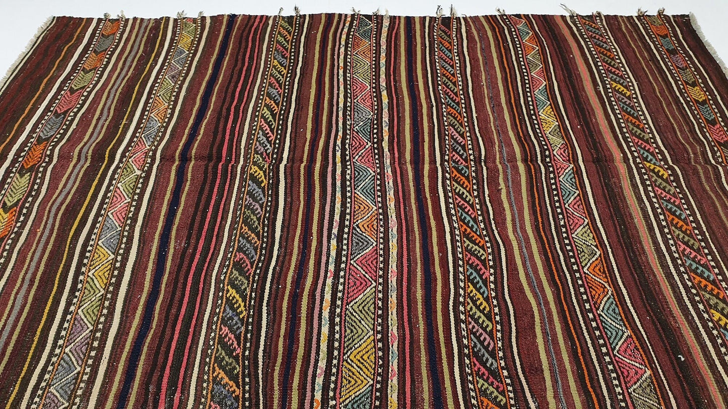 The orient Kilim Rug, 5x7 Kilim rug,Turkish rug rustic, Vintage rug antique ,Area rug ,Handmade rug, Primitive rug, Floor rug, Bedroom ,2522