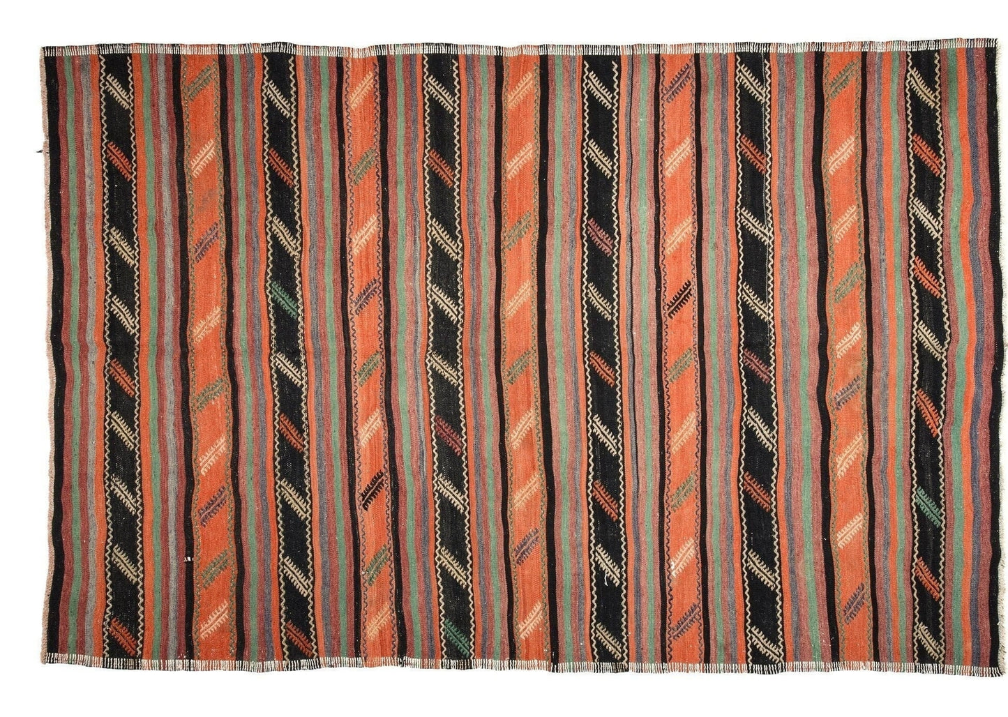 Kilim rug,Orange Area Kilim rug,Turkish Vintage Kilim, Oriental Boho Chic Living room rug,One of a kind Area rug,2531
