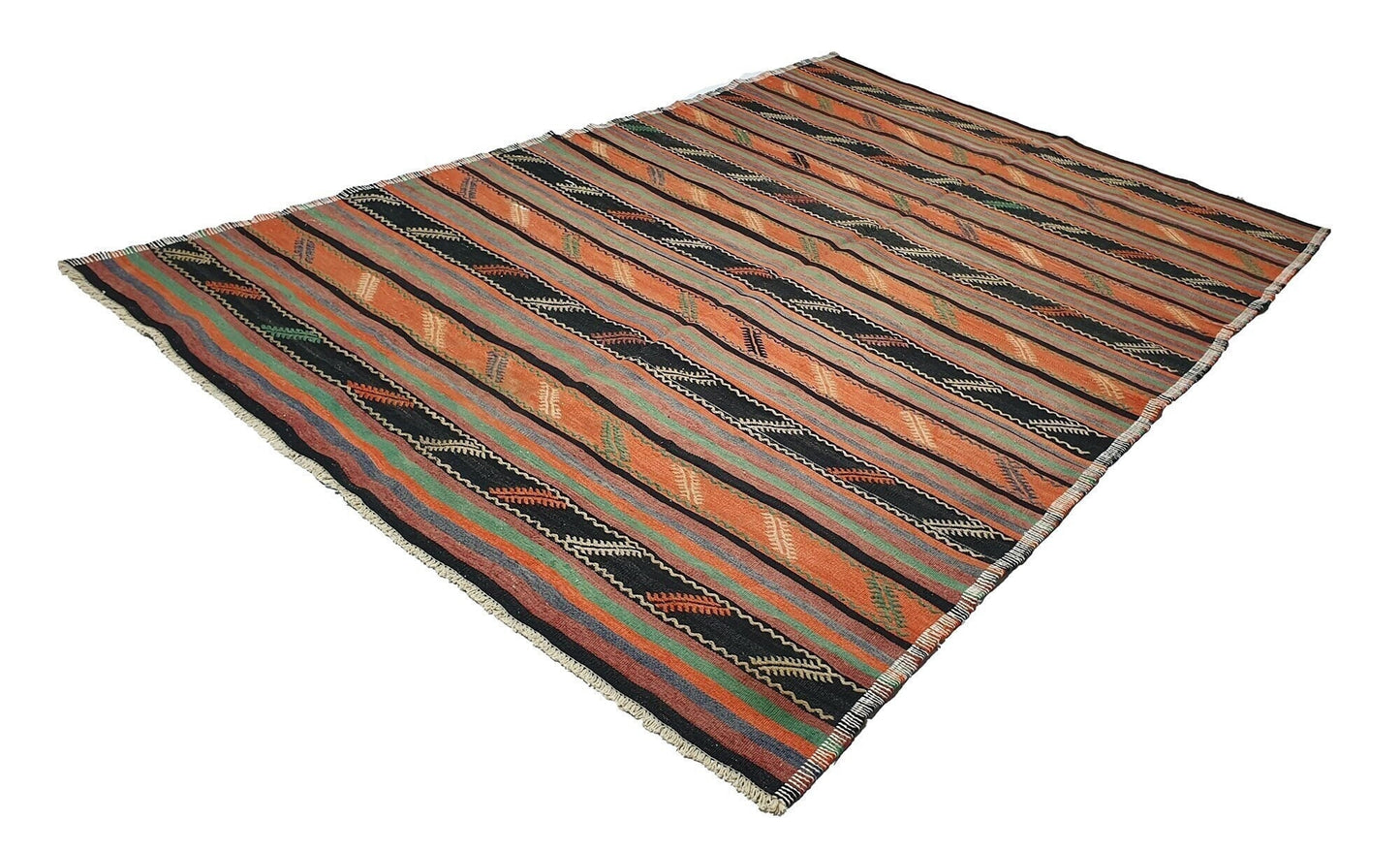 Kilim rug,Orange Area Kilim rug,Turkish Vintage Kilim, Oriental Boho Chic Living room rug,One of a kind Area rug,2531