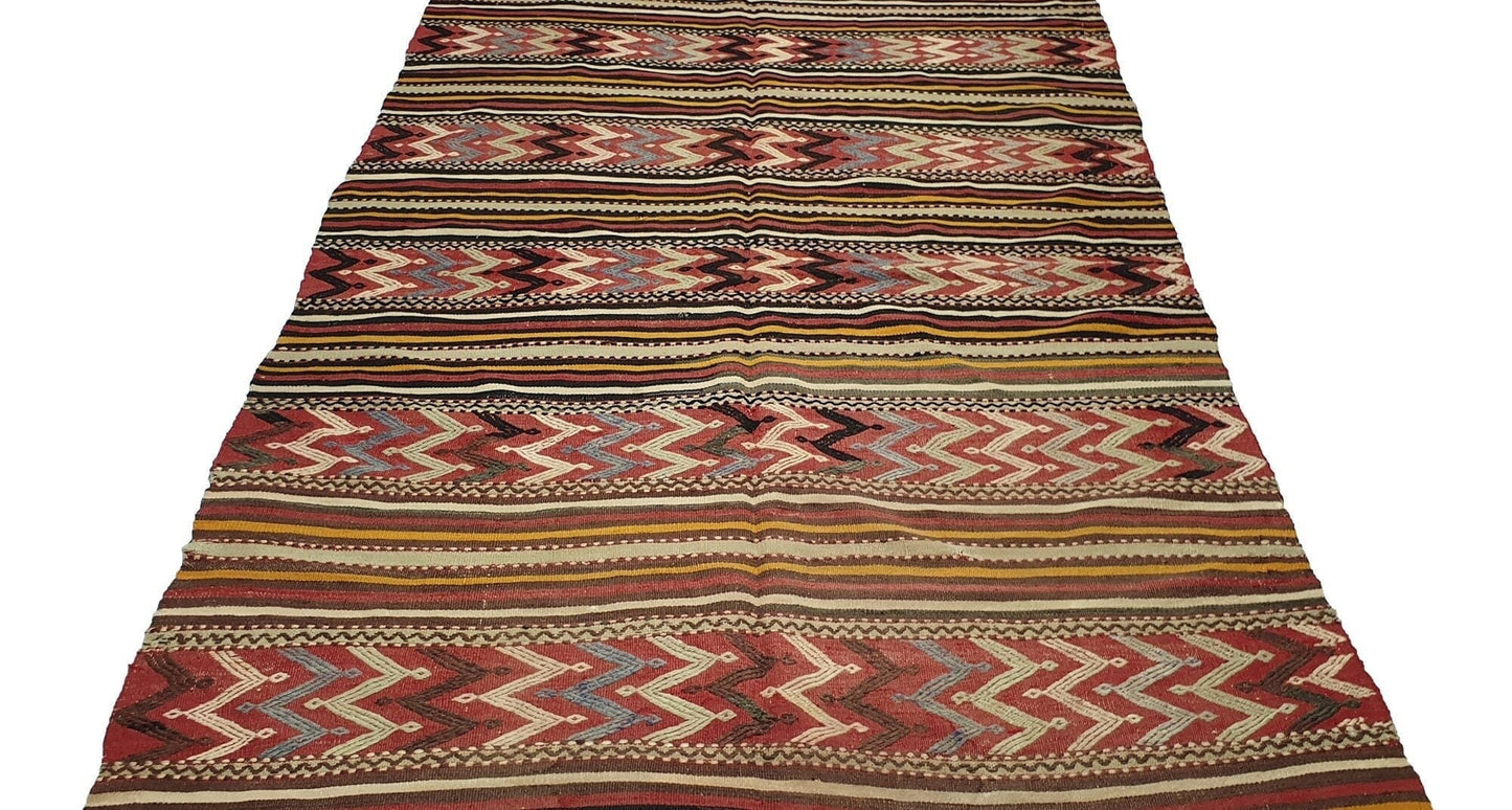 Vintage Kilim Rug, Faded Rug, Turkish Rug Kilim 5x8, Anatolia rug, Unique rug, Tribal rug,Rustic rug,Living room rug,One of a kind rug,2540