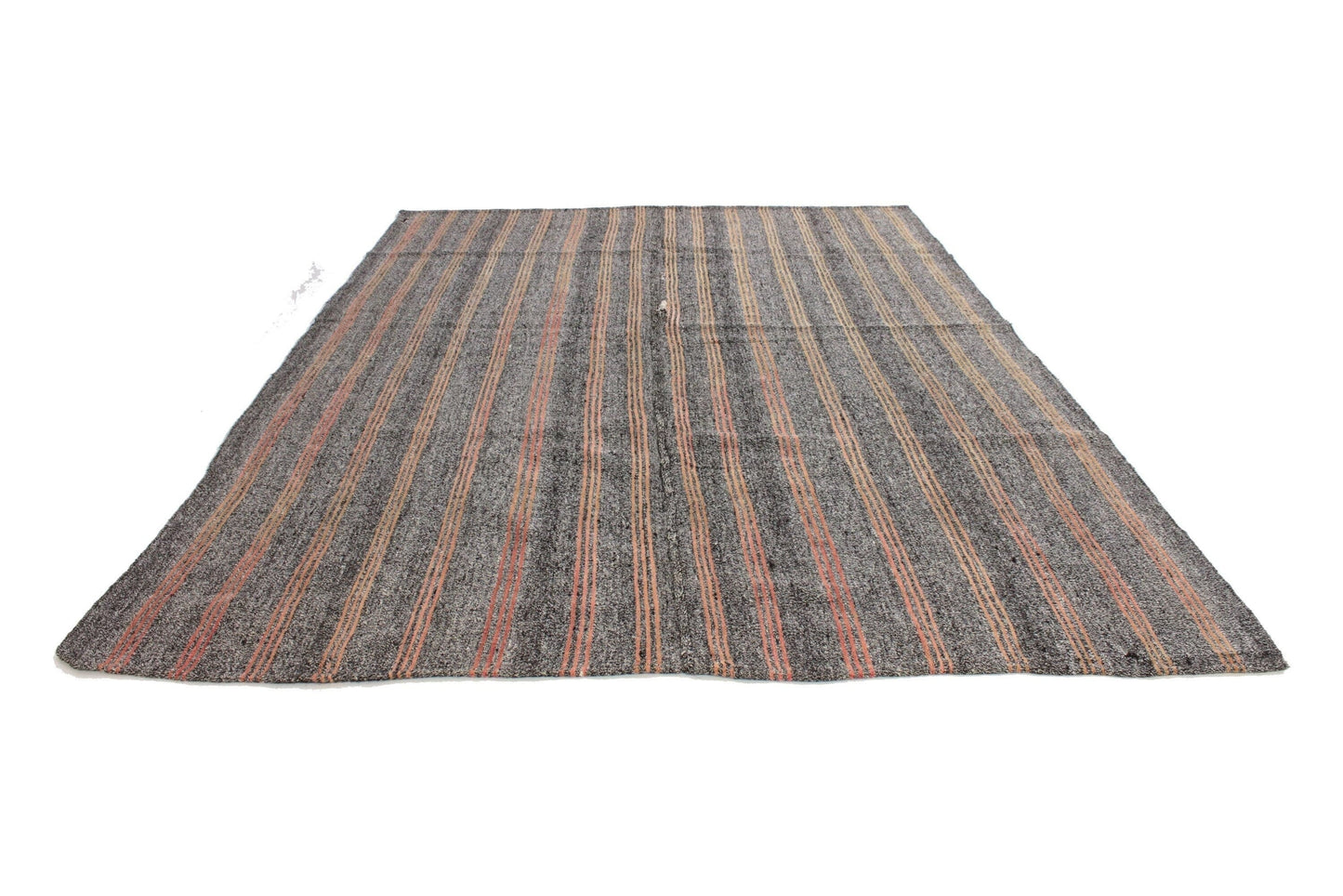 Vintage Kilim Gray Rug, Turkish Kilim Rug Striped, One of a kind Kilim Rug 7x10 ,Handmade rug ,Turkish Kilim Rug, Vintage Rug , 6263