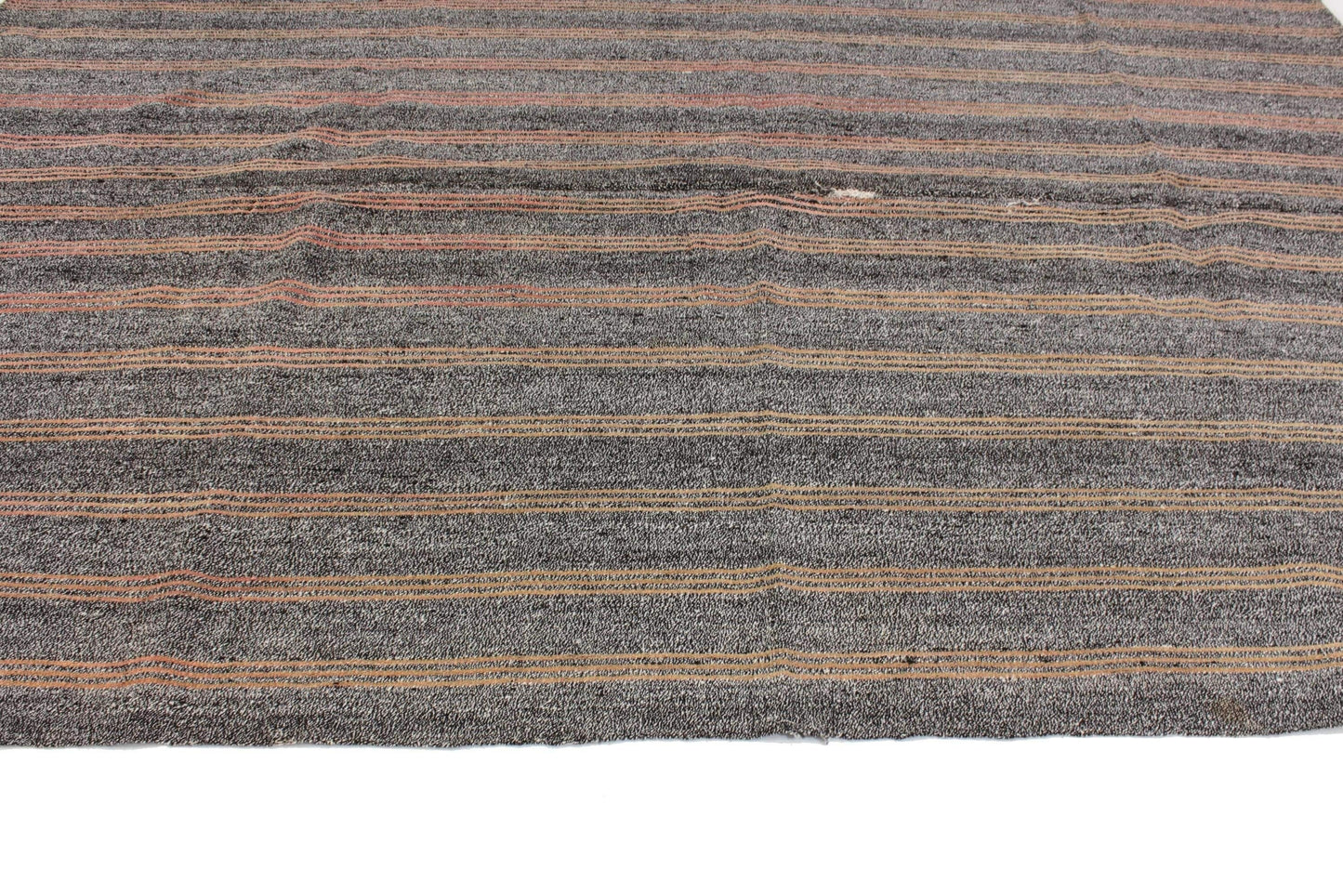 Vintage Kilim Gray Rug, Turkish Kilim Rug Striped, One of a kind Kilim Rug 7x10 ,Handmade rug ,Turkish Kilim Rug, Vintage Rug , 6263