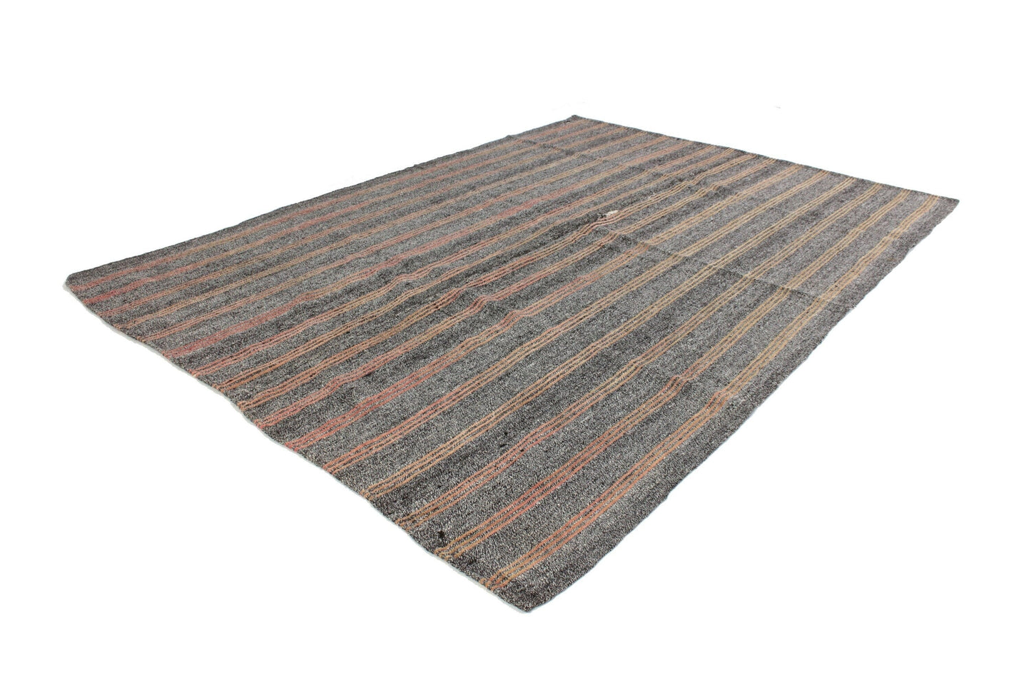 Vintage Kilim Gray Rug, Turkish Kilim Rug Striped, One of a kind Kilim Rug 7x10 ,Handmade rug ,Turkish Kilim Rug, Vintage Rug , 6263