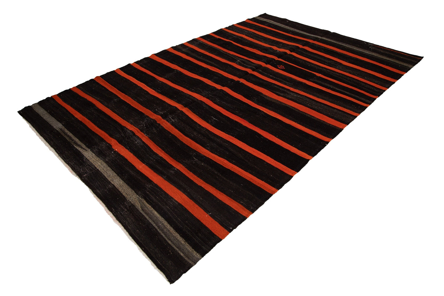 7x11 Vintage Turkish Brown Orange Area Handmade Flatweave Kilim rug, Living Room Rug, Boho Decor, 7830