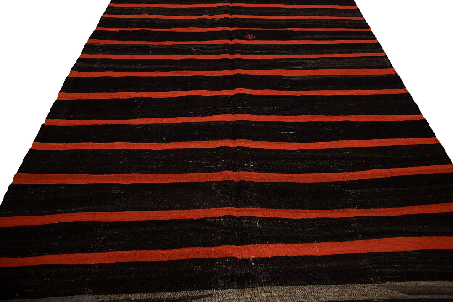 7x11 Vintage Turkish Brown Orange Area Handmade Flatweave Kilim rug, Living Room Rug, Boho Decor, 7830