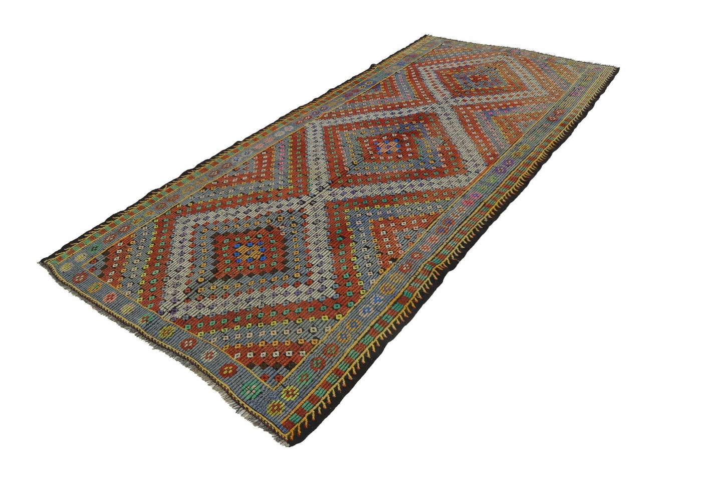 Long Wide Kilim rug,Handmade Decorative Wool Runner Kilim Rug,Entryway One of a kind Vintage Turkish Kilim rug,Anatolia rug,8144
