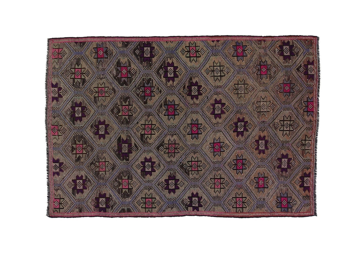 Kilim Rug Unique ,Turkish Vintage Area Kilim Rug 6x10 ,Boho Chic Kilim Rug , Organic Wool Rug ,Floor Handmade Kilim Rug, 8177