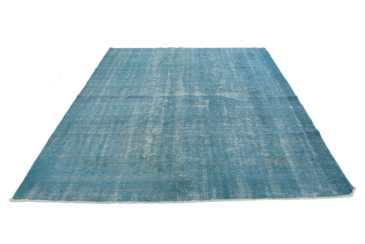 6x8 Turkish Rug Turquois ,Overdyed Vintage Carpet Rug, Vintage Rug, Oushak Rug, Turkish Rug 5x8, Coastal Decor, Living Room, 3329
