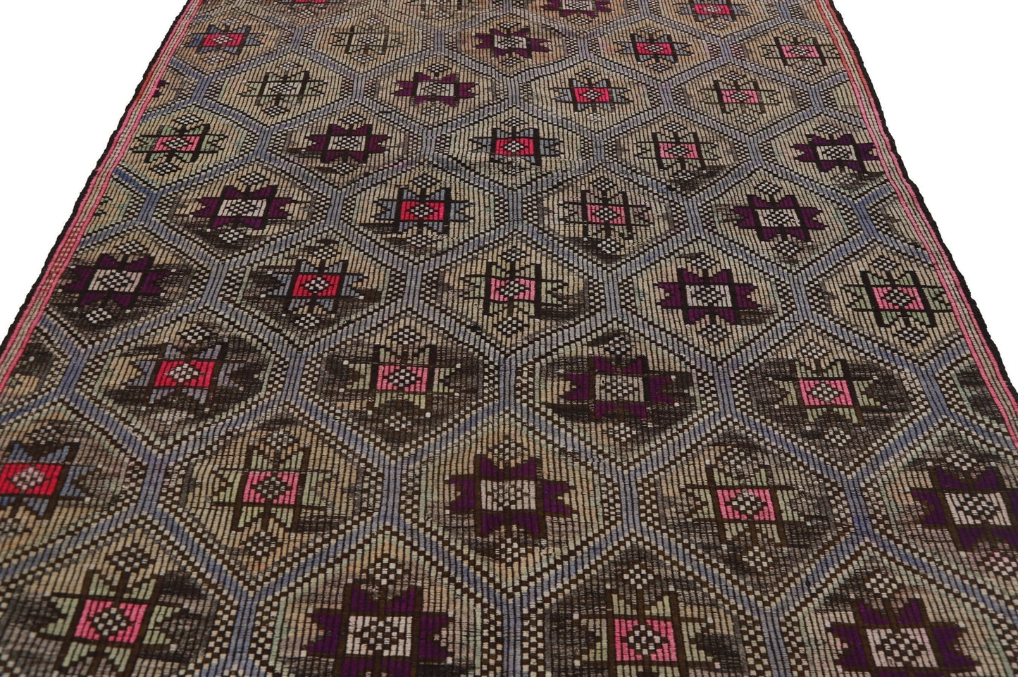 Kilim Rug Unique ,Turkish Vintage Area Kilim Rug 6x10 ,Boho Chic Kilim Rug , Organic Wool Rug ,Floor Handmade Kilim Rug, 8177