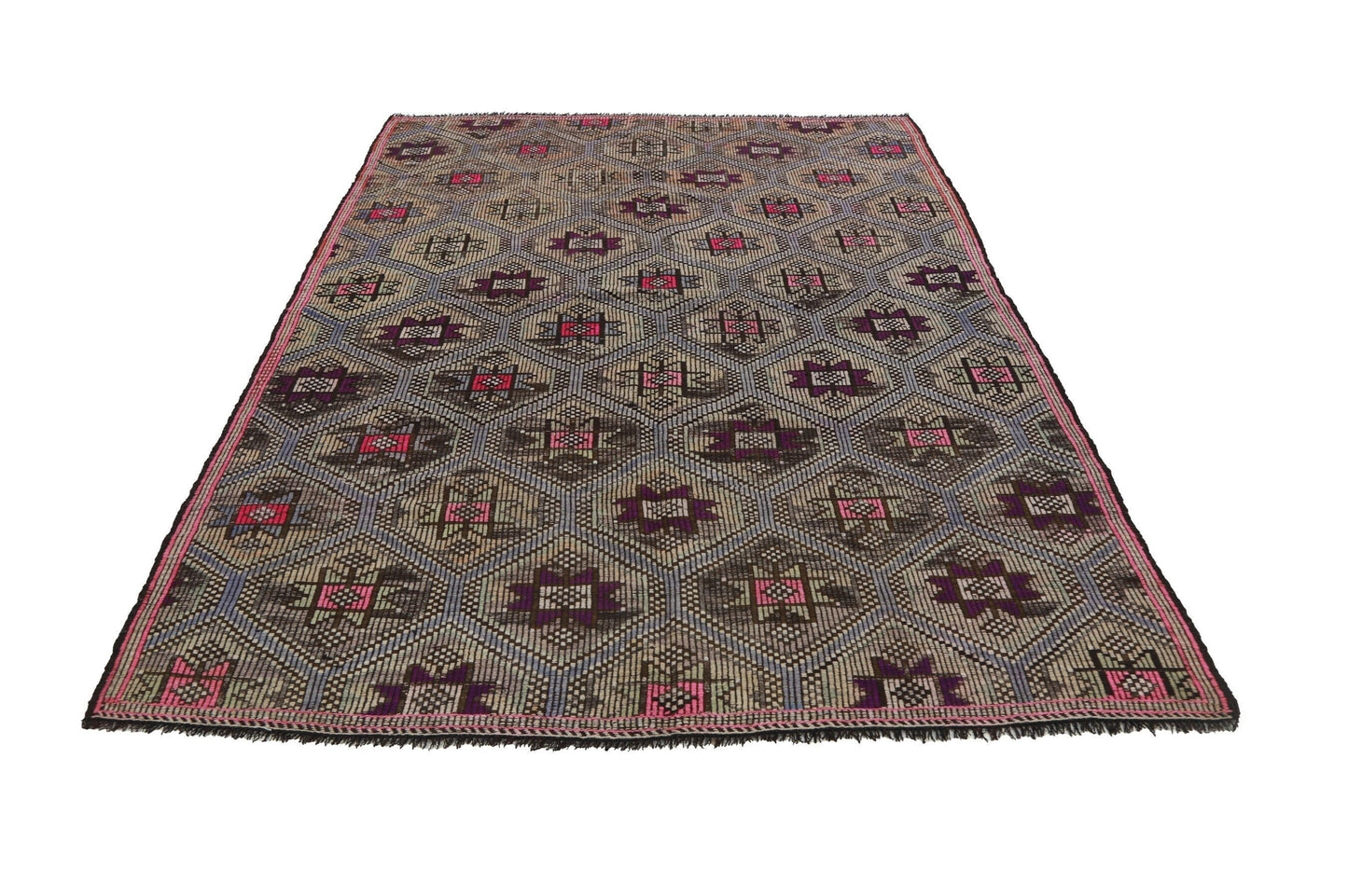 Kilim Rug Unique ,Turkish Vintage Area Kilim Rug 6x10 ,Boho Chic Kilim Rug , Organic Wool Rug ,Floor Handmade Kilim Rug, 8177