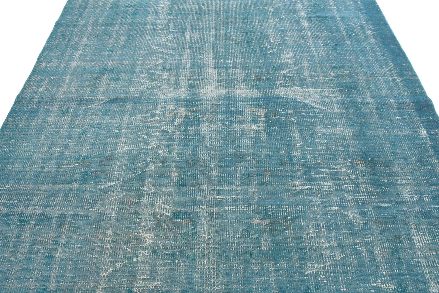 6x8 Turkish Rug Turquois ,Overdyed Vintage Carpet Rug, Vintage Rug, Oushak Rug, Turkish Rug 5x8, Coastal Decor, Living Room, 3329