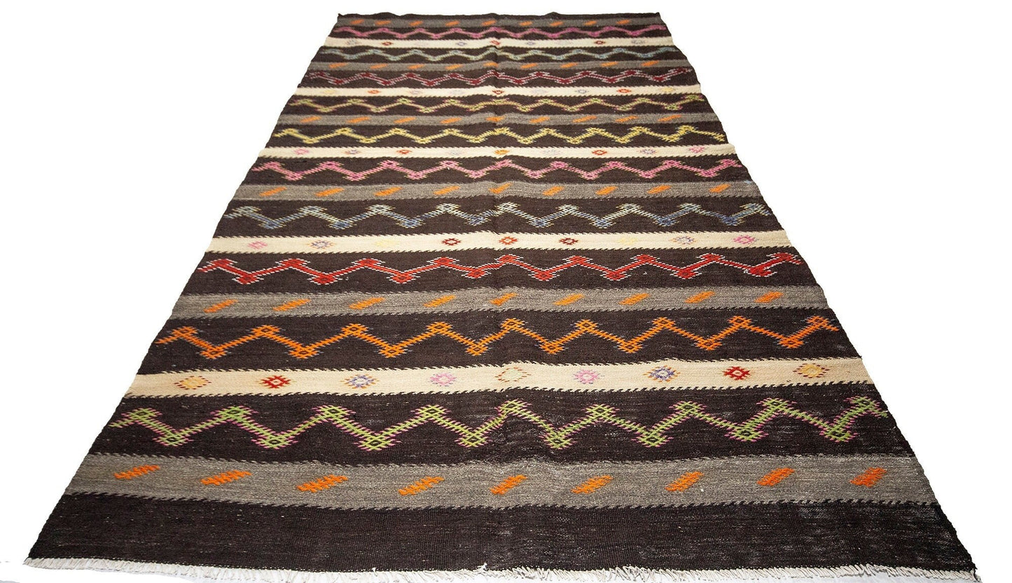 Turkish Kilim Vintage rug, Kilim rug 6x11 , Neutral rug, Unique rug, Ethnic rug, Handmade rug, Embroidery rug, Entryway rug,2029