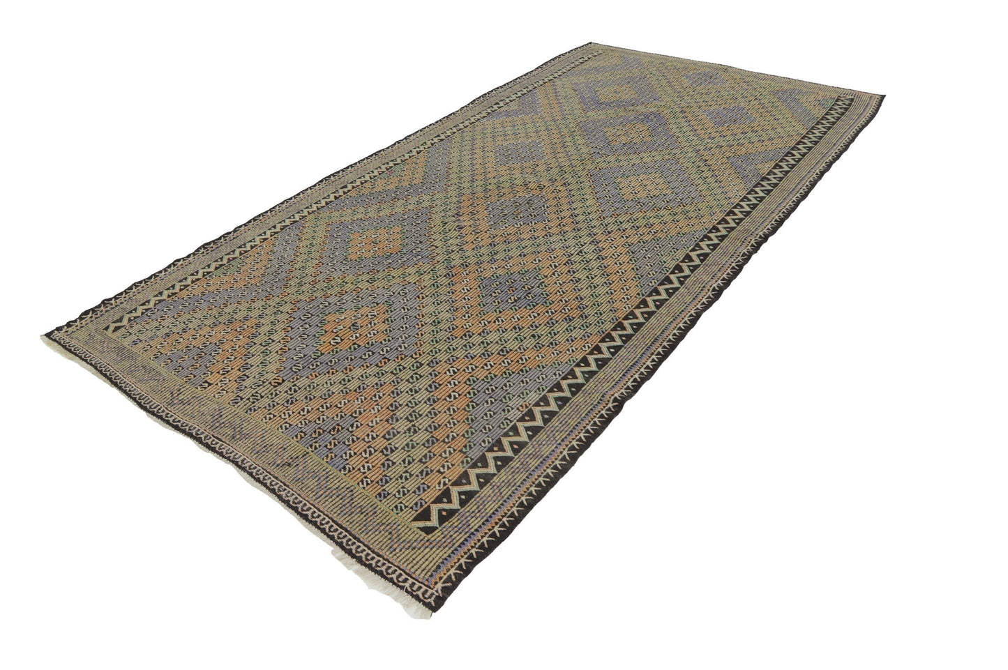 Kilim Rug One Of a Kind, Turkish Kilim Rug, Vintage Kilim Rug, Hard Coal Kilim Rug, Green Kilim Rug,handmade Rug, Home Decor 8121