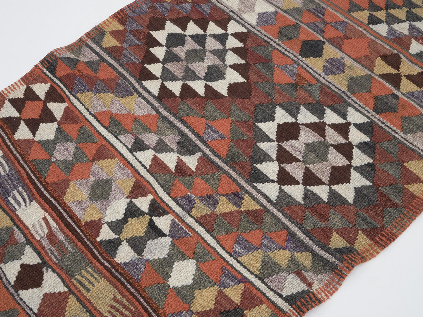 Kilim Runner Rug, Vintage Handmade Runner Rug, Turkish Oushak Runner Rug, Hallway Runner, Runner Rug 3x11, Anatolia Rug, Bohemian Rug, 11409