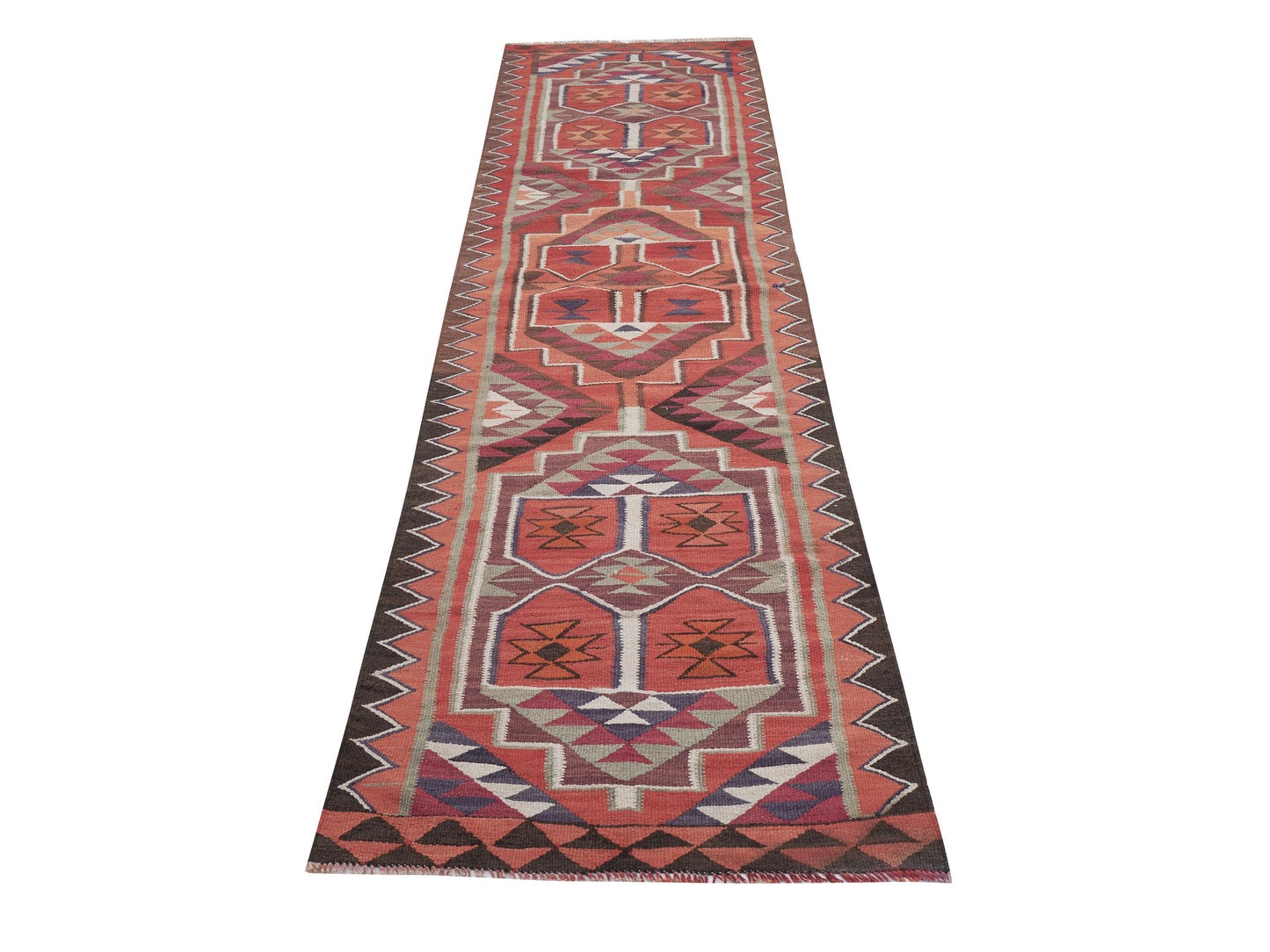 Runner Rug 3x11, Oushak Runner, Vintage Runner, Turkish Runner, Anatolia Rug, Kilim Runner Rug, Bohemian Rug, Hallway Runner, 11368