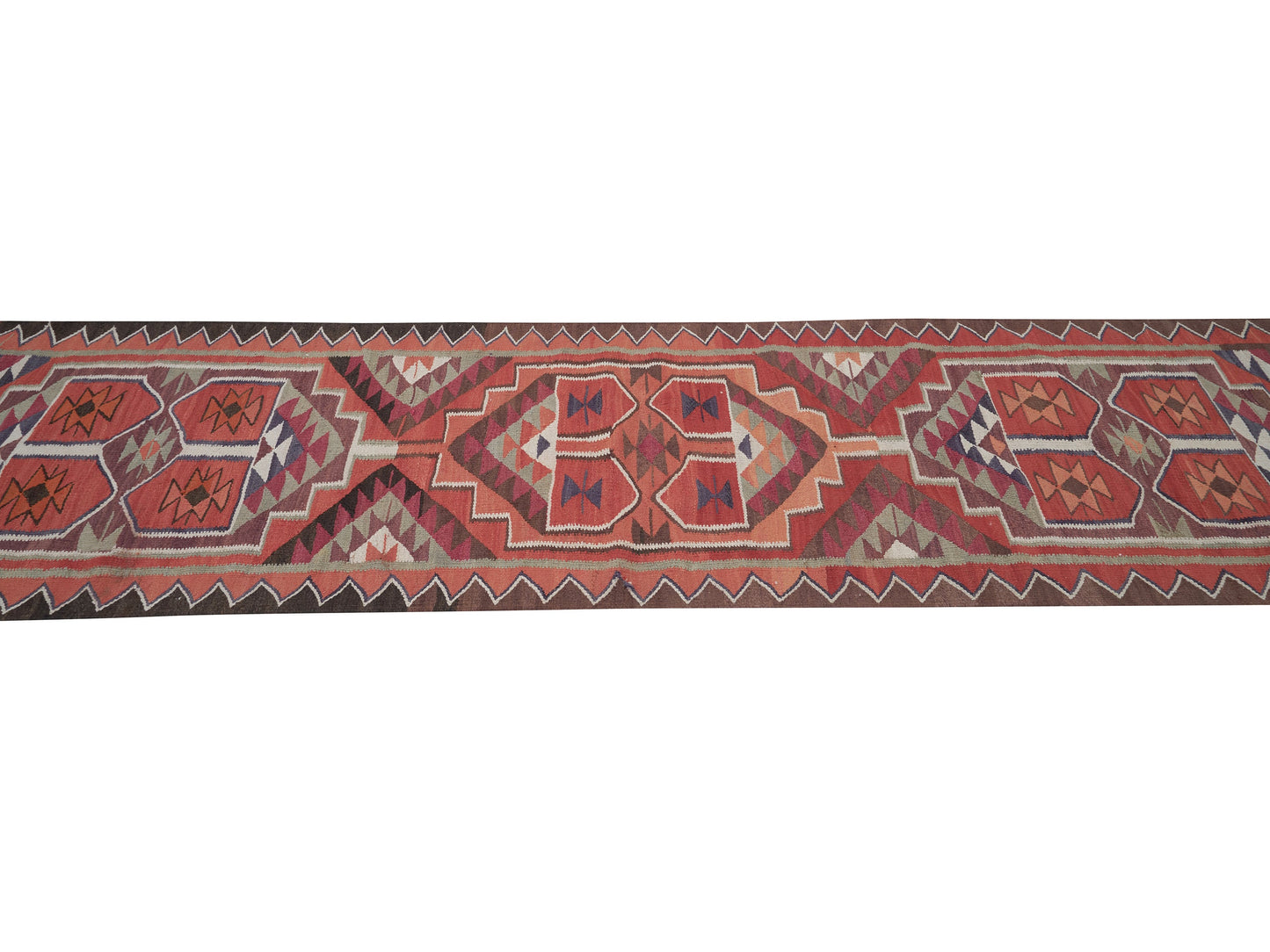 Runner Rug 3x11, Oushak Runner, Vintage Runner, Turkish Runner, Anatolia Rug, Kilim Runner Rug, Bohemian Rug, Hallway Runner, 11368