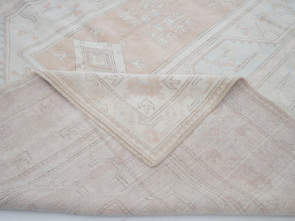 Turkish Vintage Rug, Handmade Area Rug, Oushak Muted Rug, Living Room Rug, Coastal Decor, Turkey Rug, Vintage Carpet, Rug 9x12, 12329