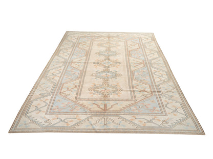 Farmhouse Decor Oushak Rug 9x12, Turkish Vintage Neutral Rug,9x12 Oversize Faded Area Large rug, One of a kind, Muted Turkish Rug, 9905