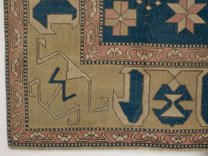 8x11 Rug, Area Rug 8x11, Turkish rug, Oushak Rug 8x11, Coastal decor, Blue, Beige, Rug, Large Turkish rug, Vintage Rug,Living room rug, 9107