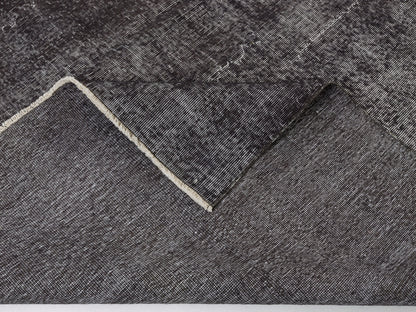 Black Area Large rug, Black Carpet rug 8x11, Turkish Rug, Vintage rug, Distressed rug, Unique rug, Contemporary decor, Handmade rug, 9600