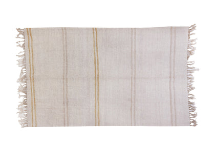 White Area Hemp Kilim rug, Vintage Turkish Kilim Rug 5x8, Handmade rug, Living room rug, Contemporary decor, Modern rug, 9686